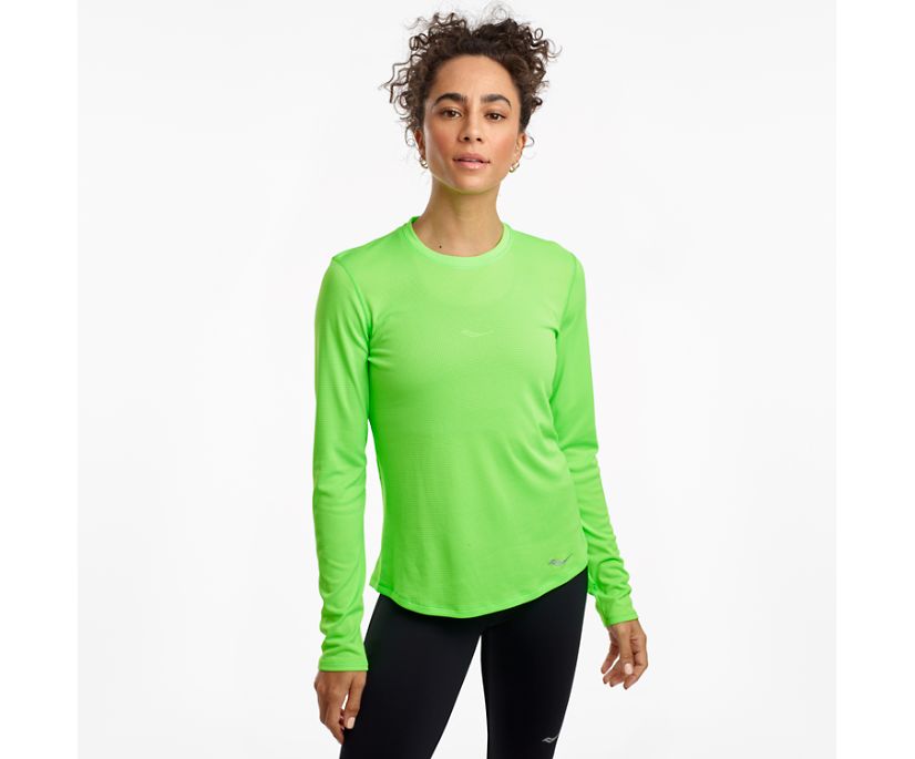 Saucony Stopwatch Long Sleeve Women\'s Shirts Green | Canada 293UZGT